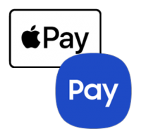 Apple Pay and Samsung Pay logos